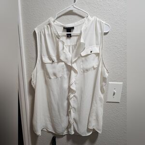 Lane Bryant Ruffled Sleeveless Blouse